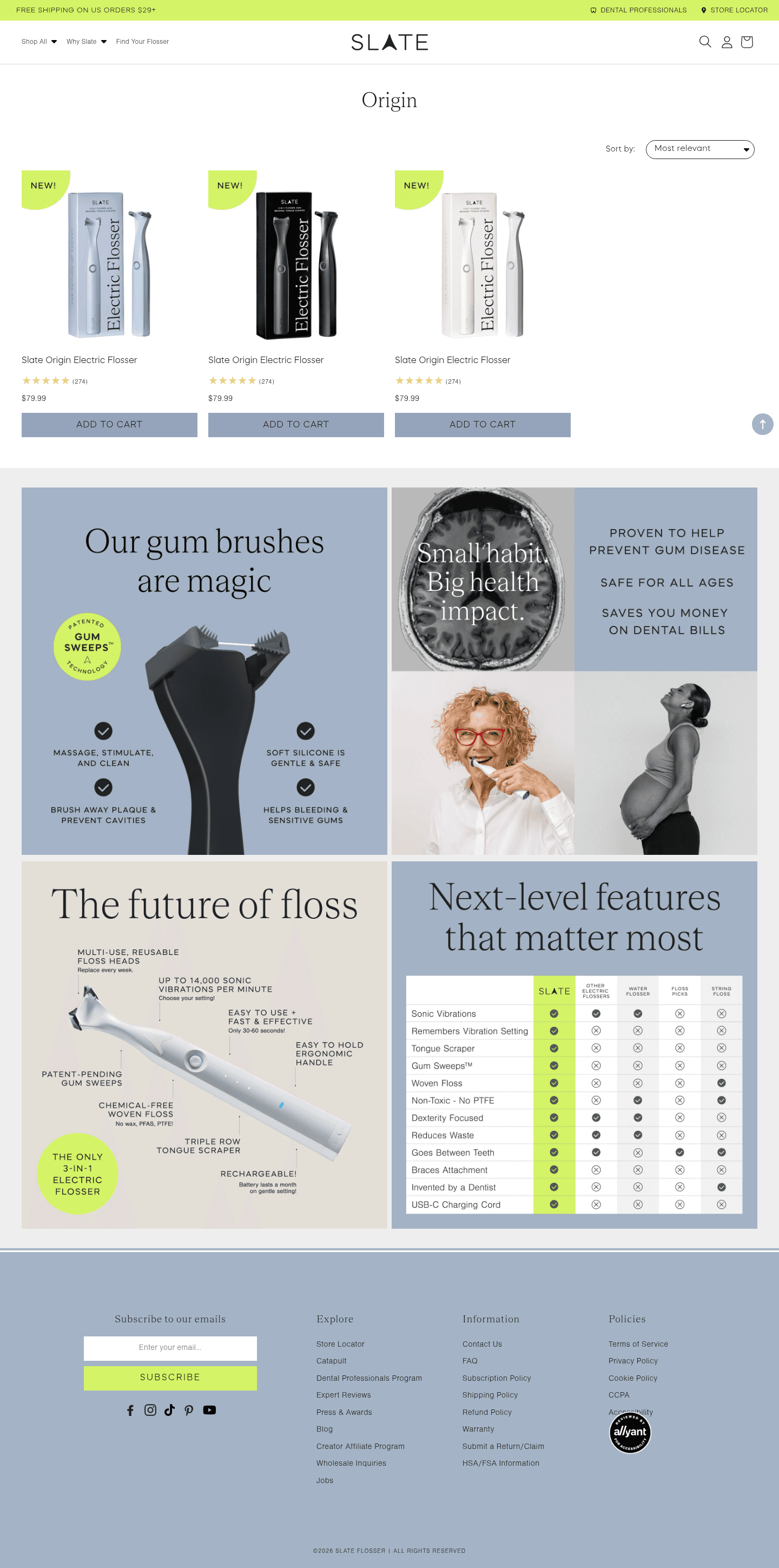Slate Flosser landing page