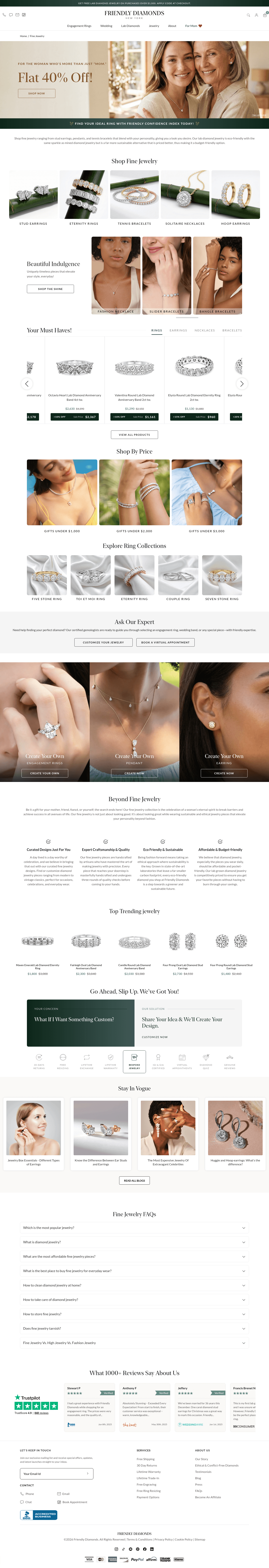 Friendly Diamonds landing page