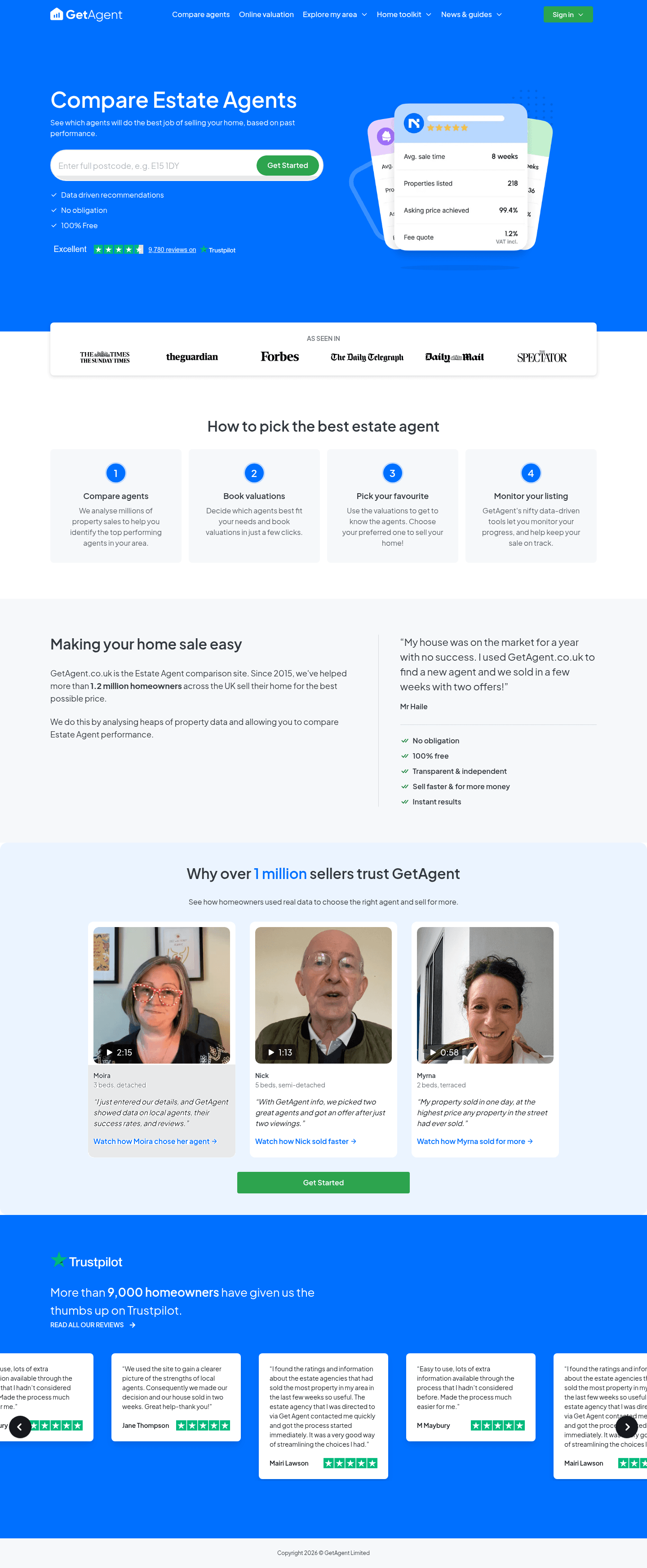 GetAgent landing page
