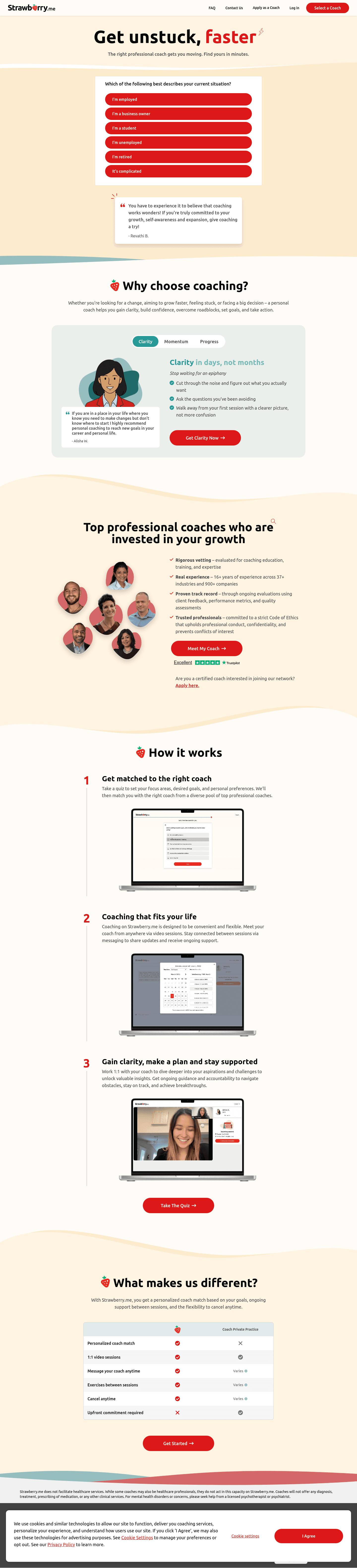 Strawberry.me landing page