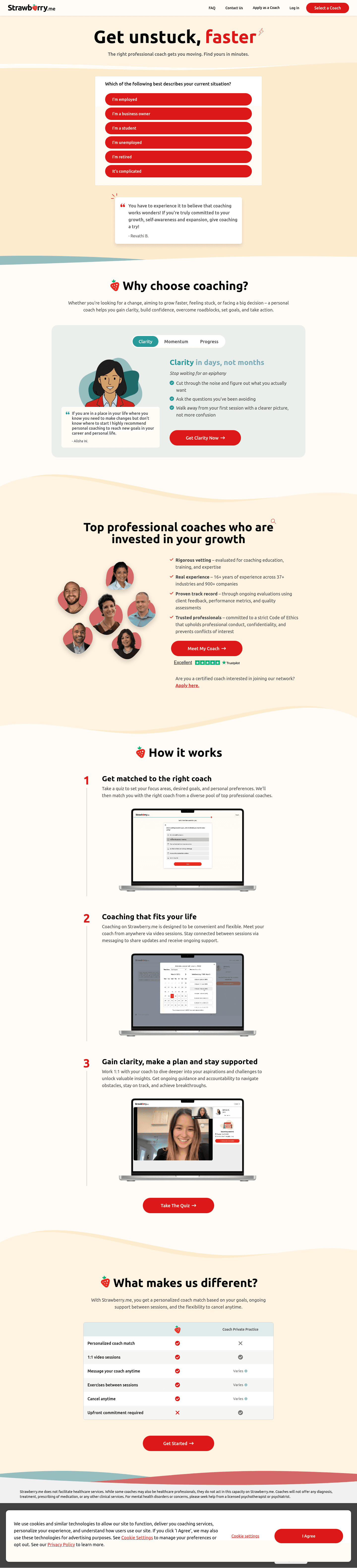 Strawberry.me landing page