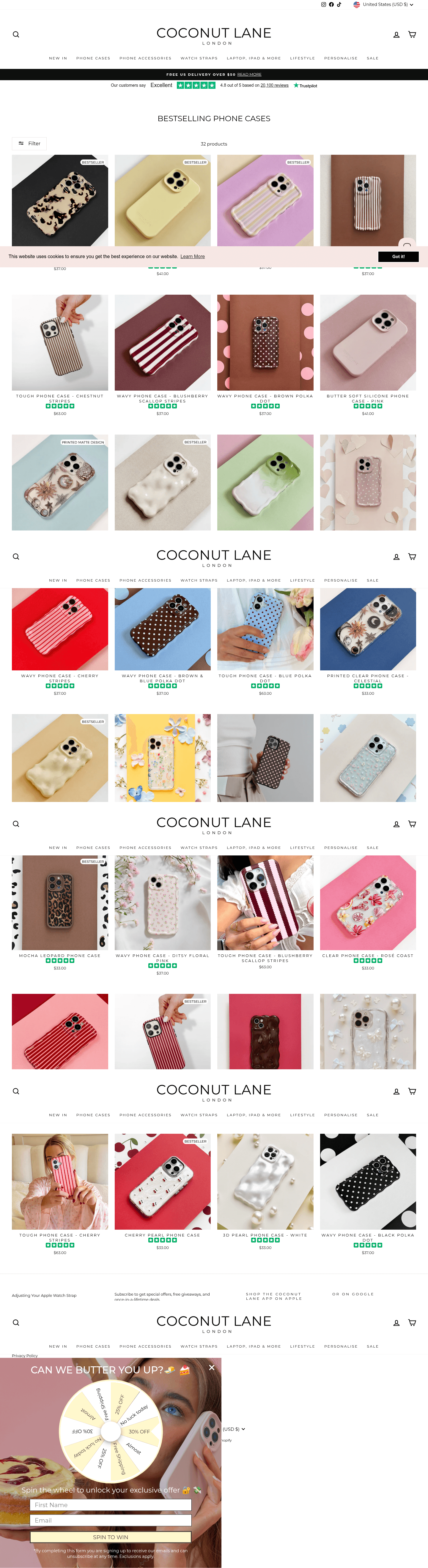 Coconut Lane landing page