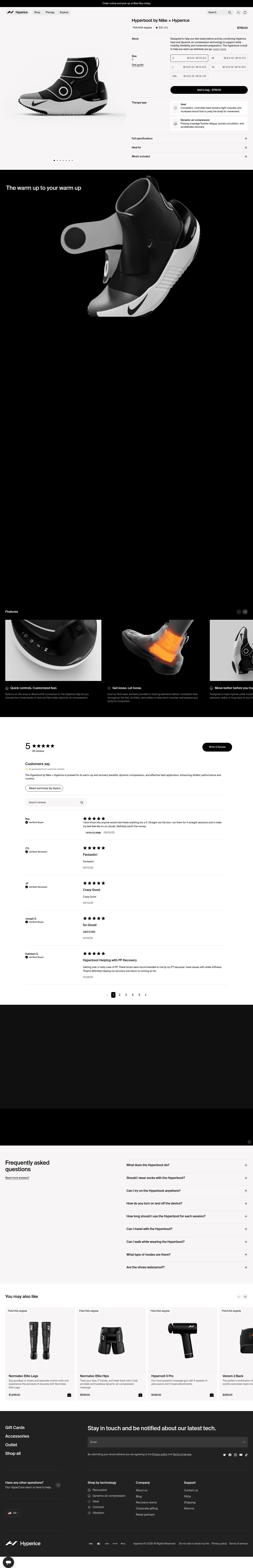 Hyperice landing page