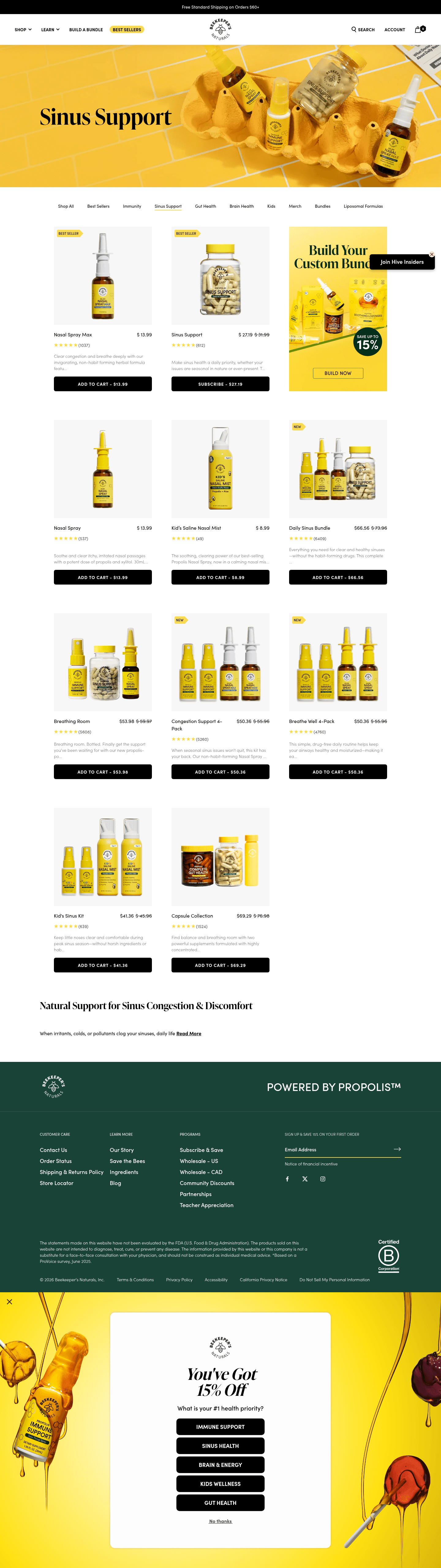Beekeeper's Naturals landing page