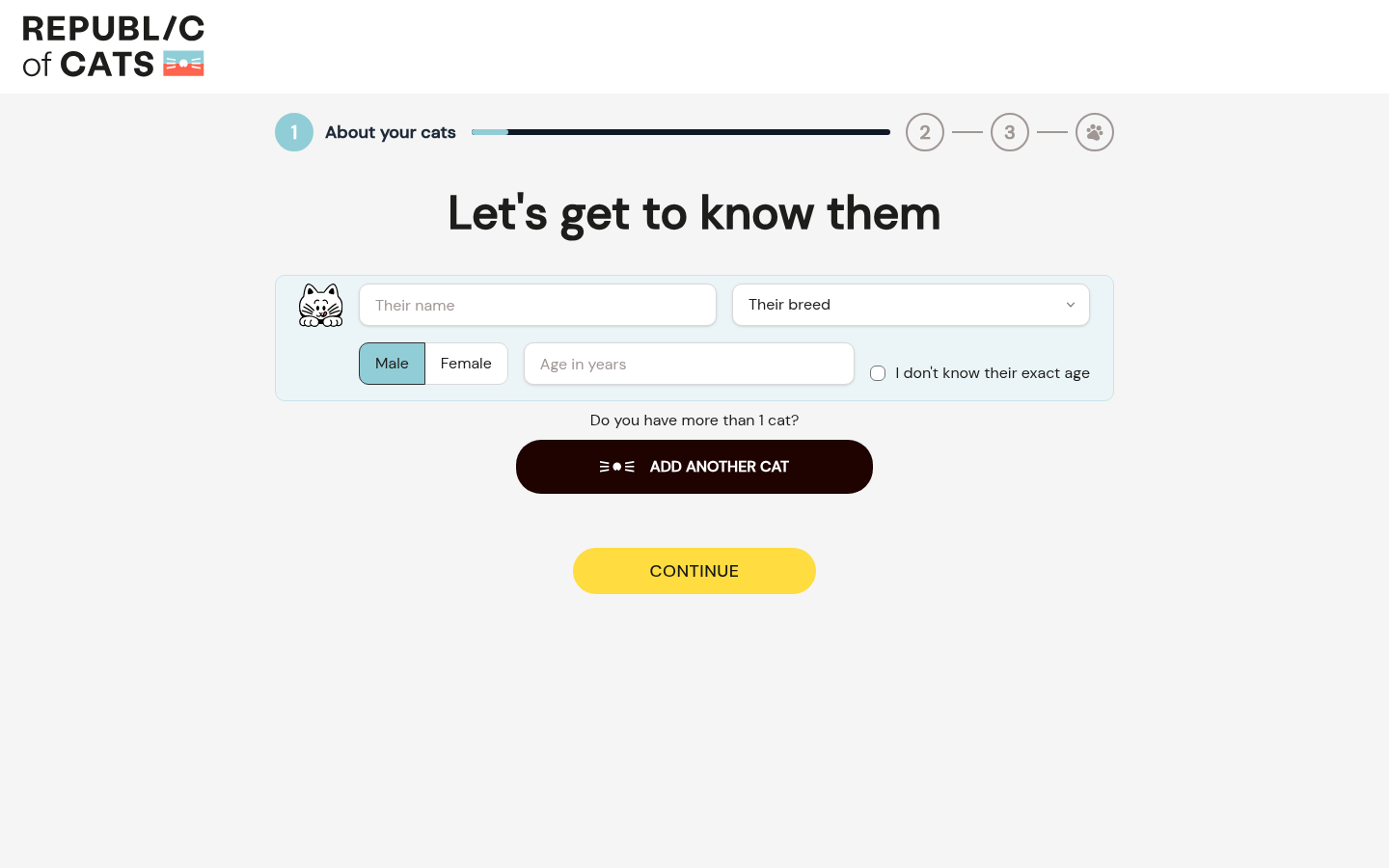 Republic of Cats landing page