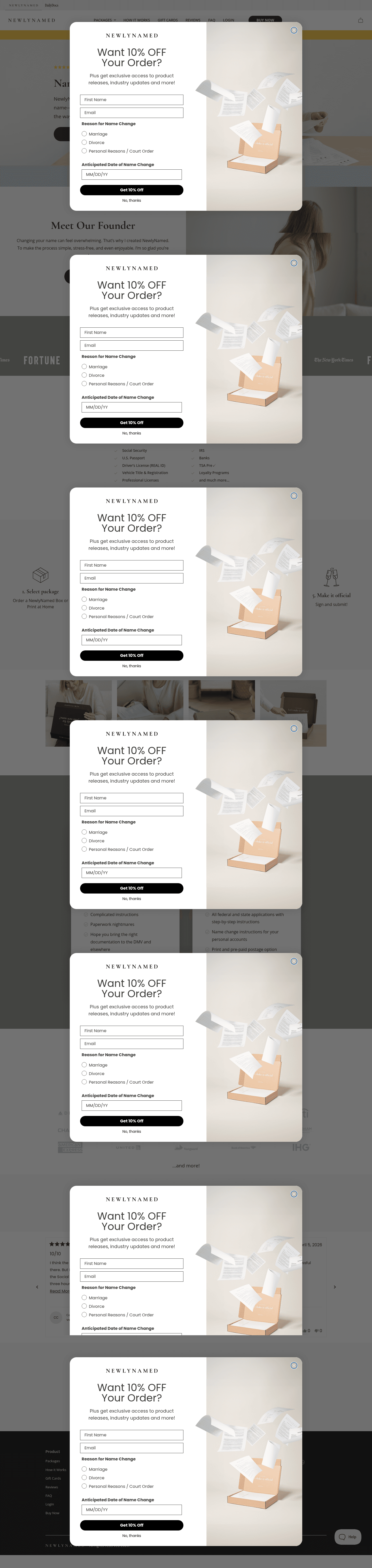 NewlyNamed landing page