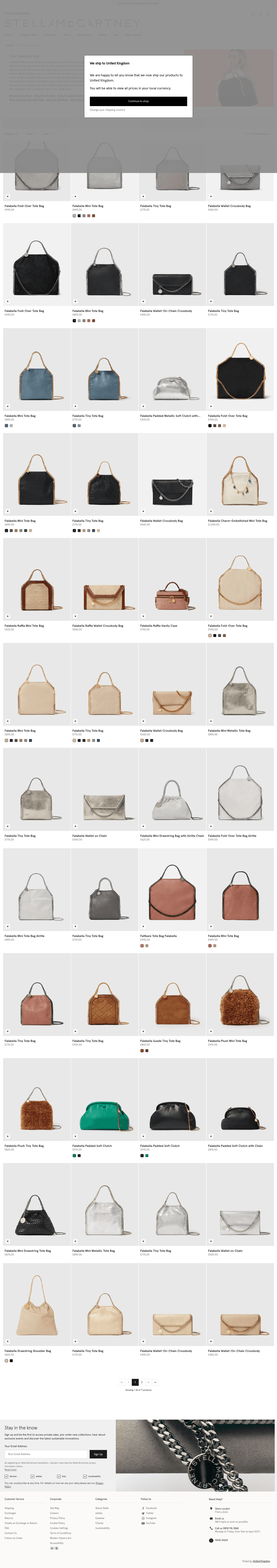 Stella McCartney landing page