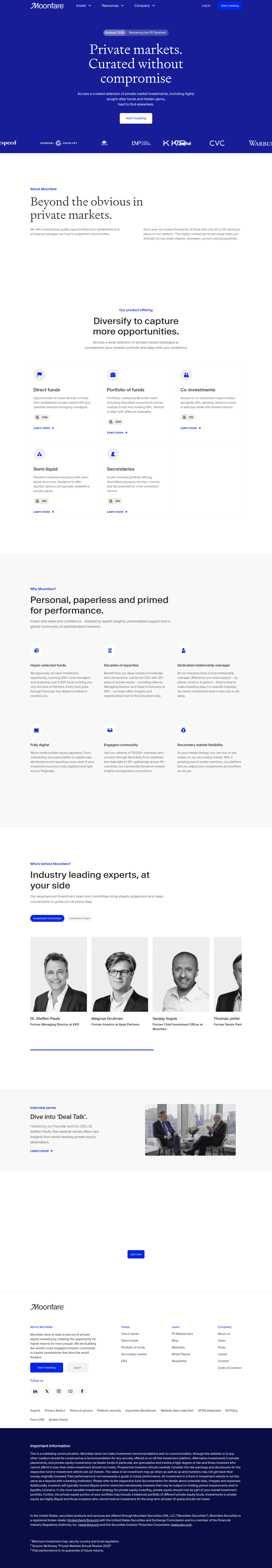 MoonFare landing page