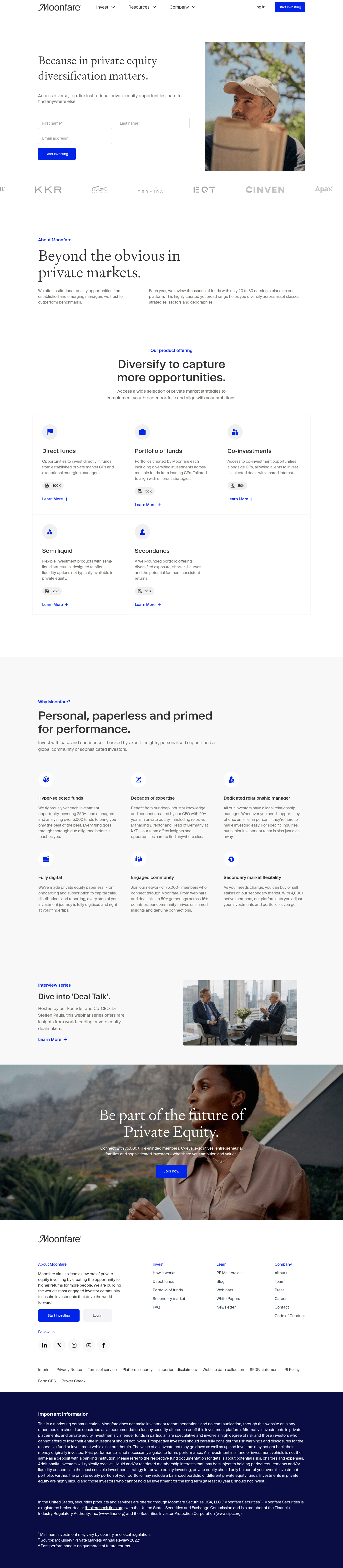 MoonFare landing page