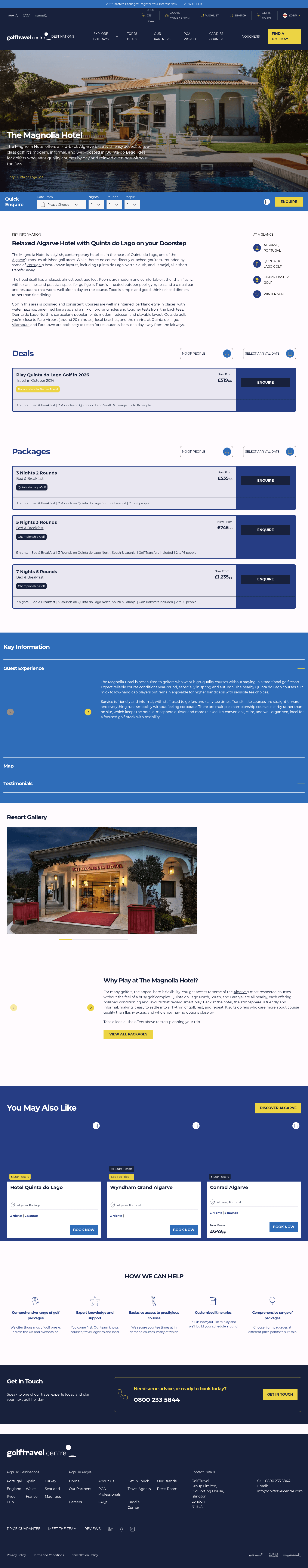 Golf Travel Group landing page