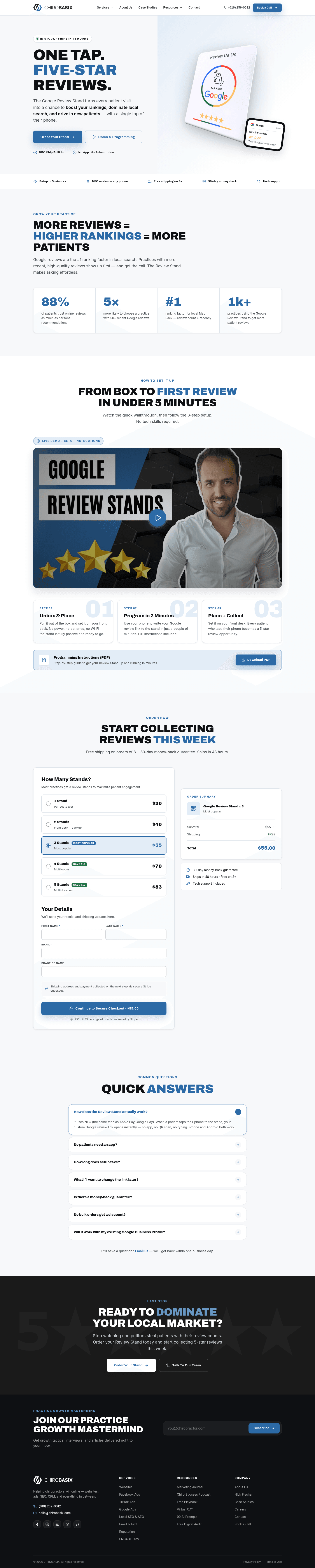 CHIROBASIX landing page