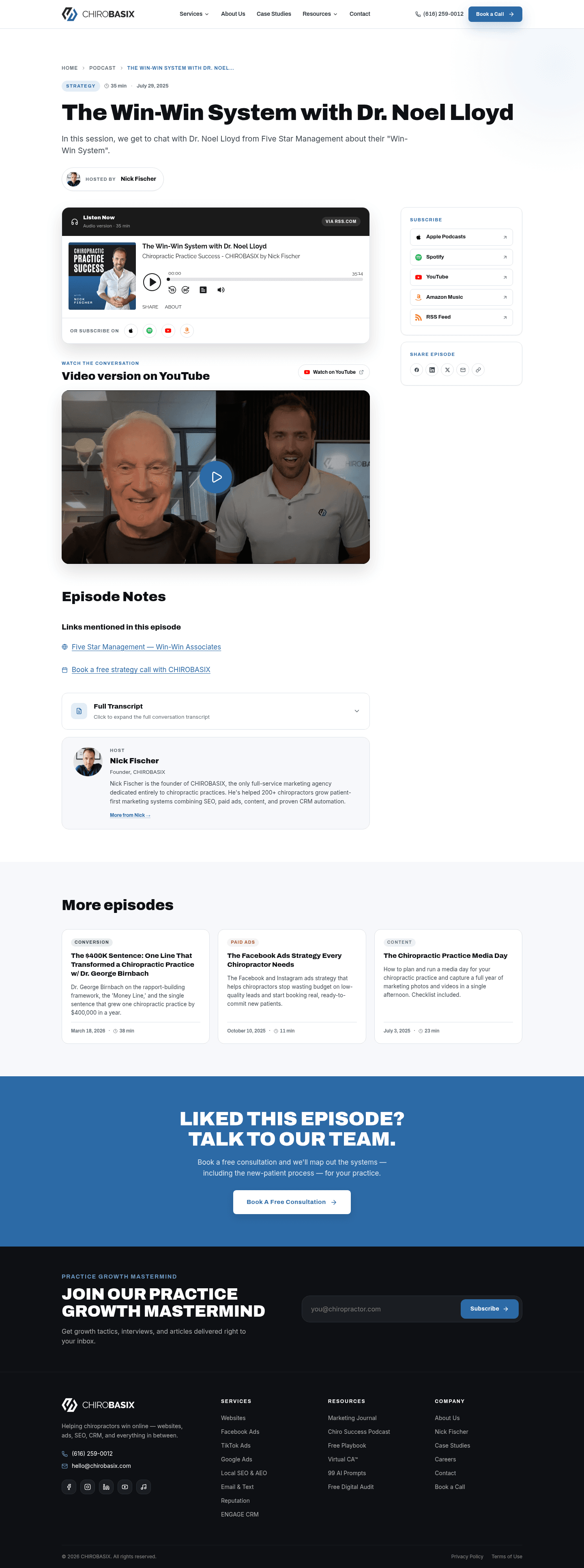 CHIROBASIX landing page