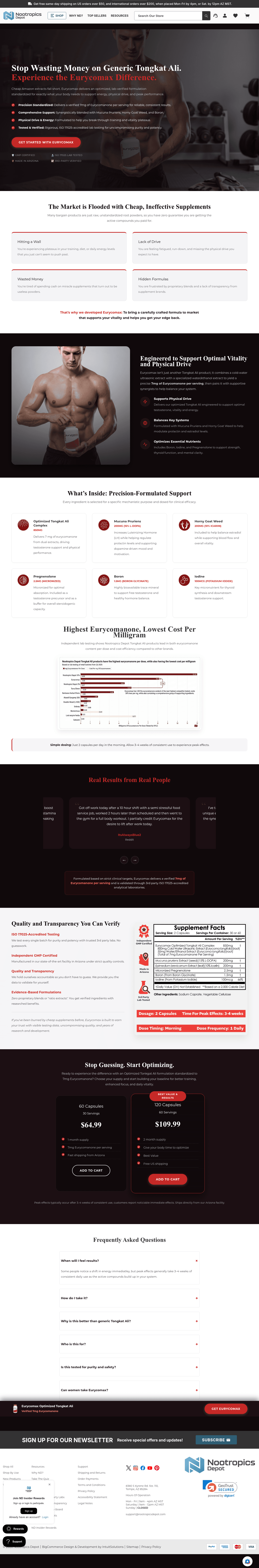 Nootropics Depot landing page