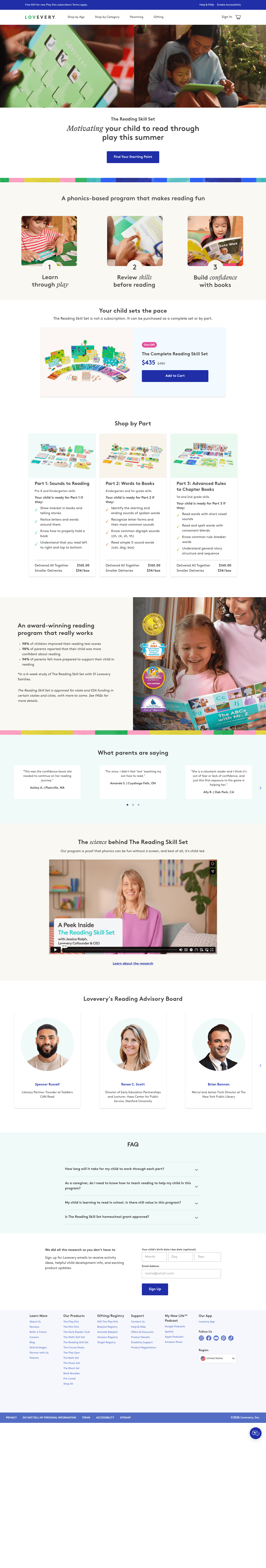 Lovevery landing page