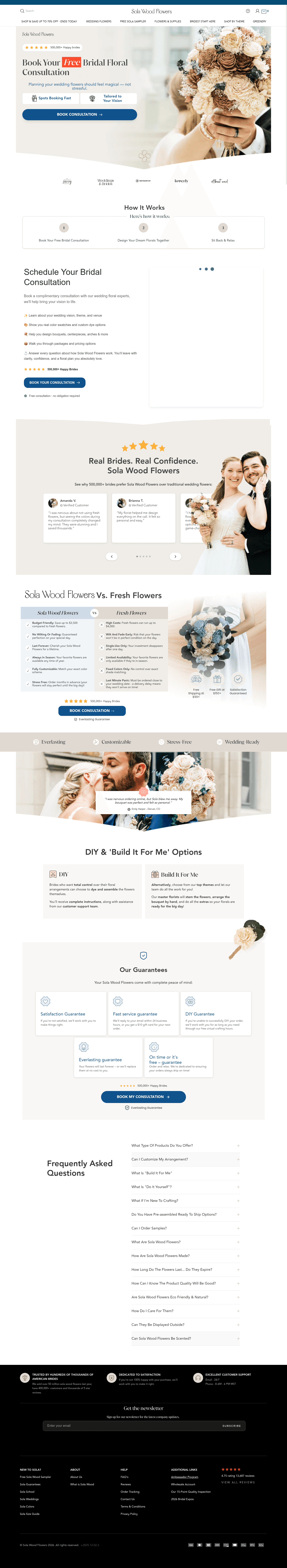 Sola Wood Flowers landing page