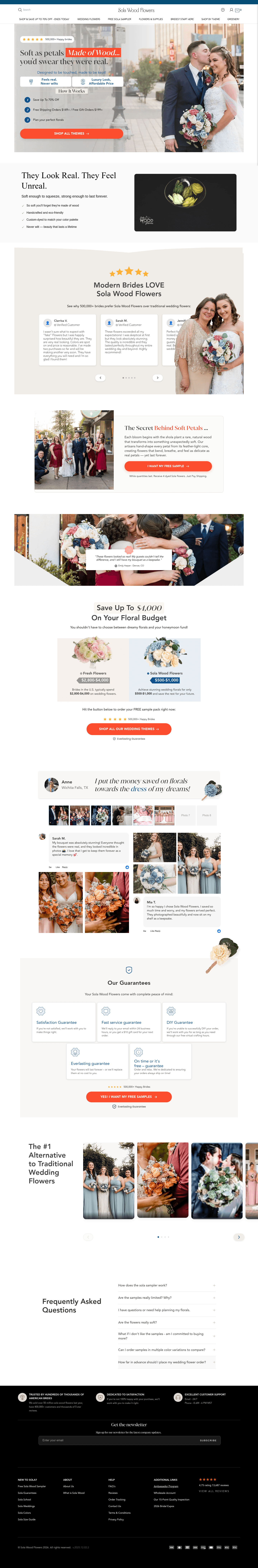 Sola Wood Flowers landing page