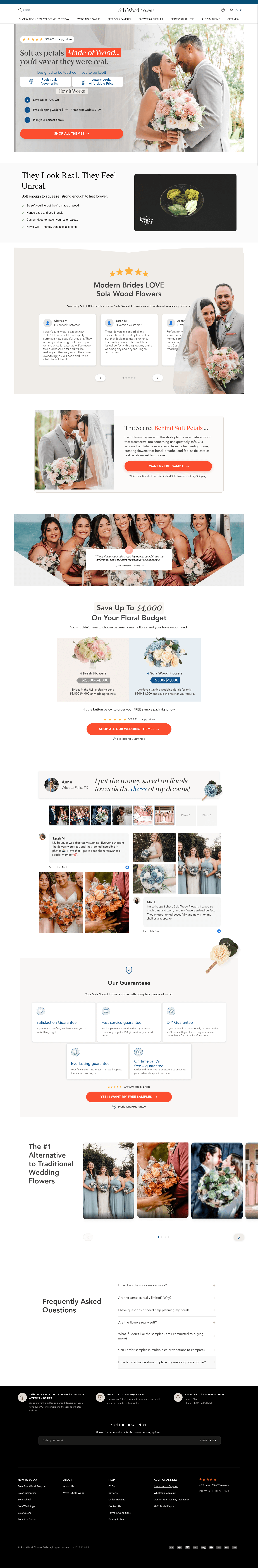 Sola Wood Flowers landing page