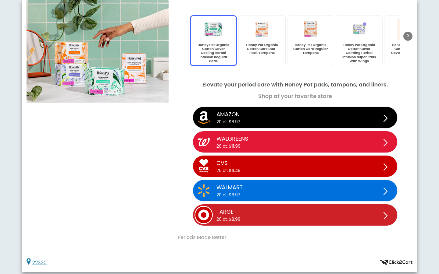 The Honey Pot Company landing page