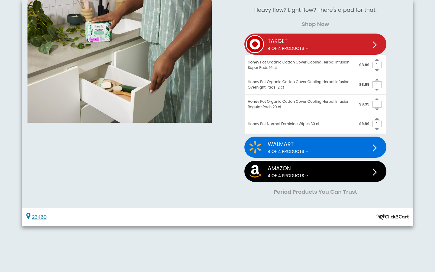 The Honey Pot Company landing page