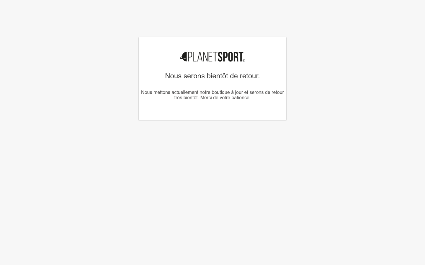 Planet Sport landing page