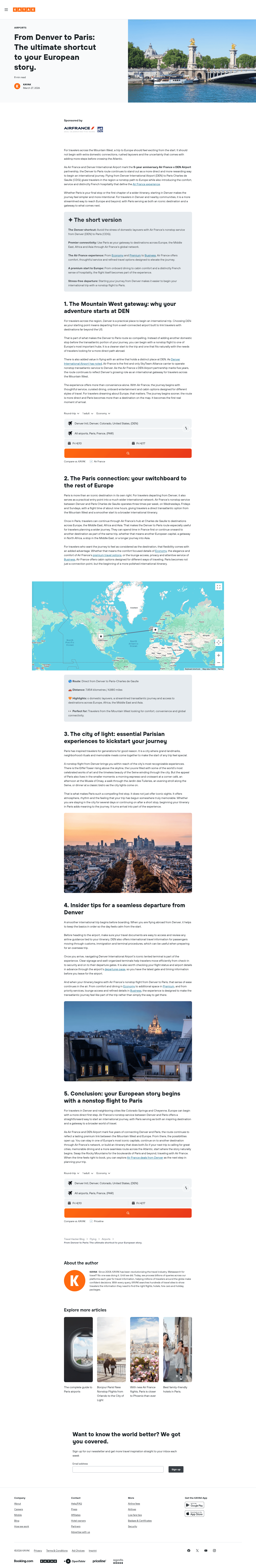 KAYAK landing page