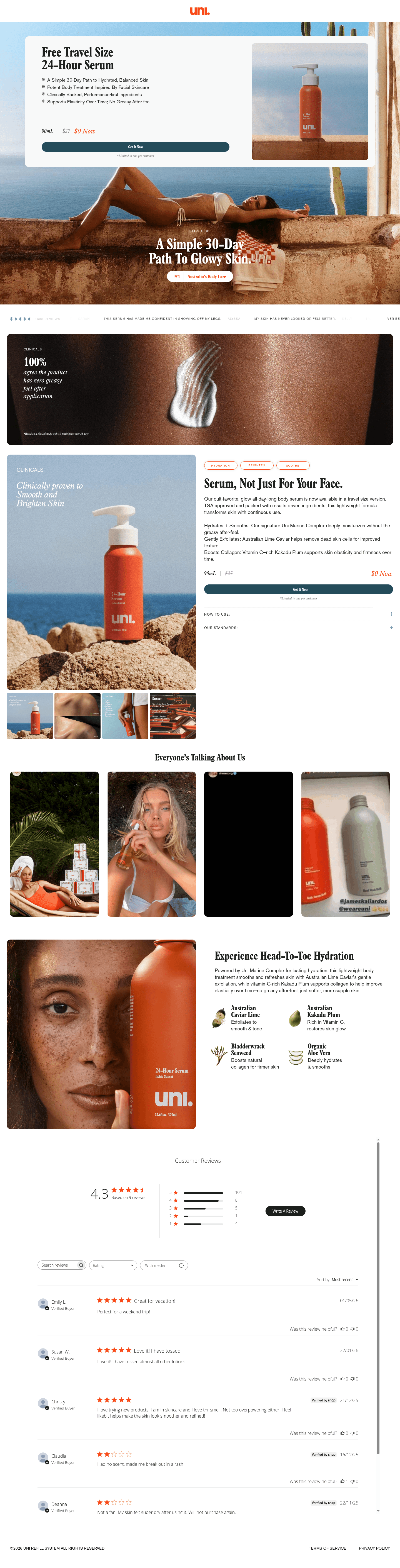 Uni. landing page