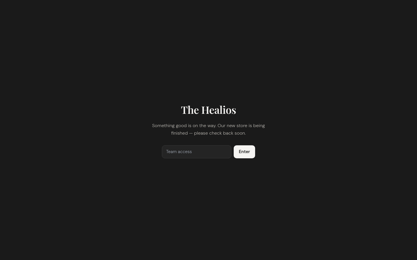Healios landing page