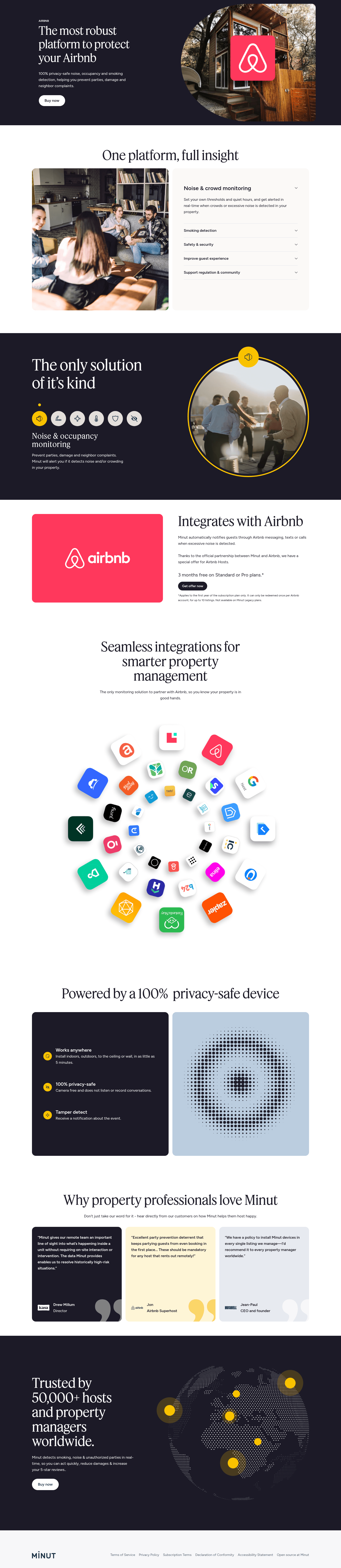 Minut landing page