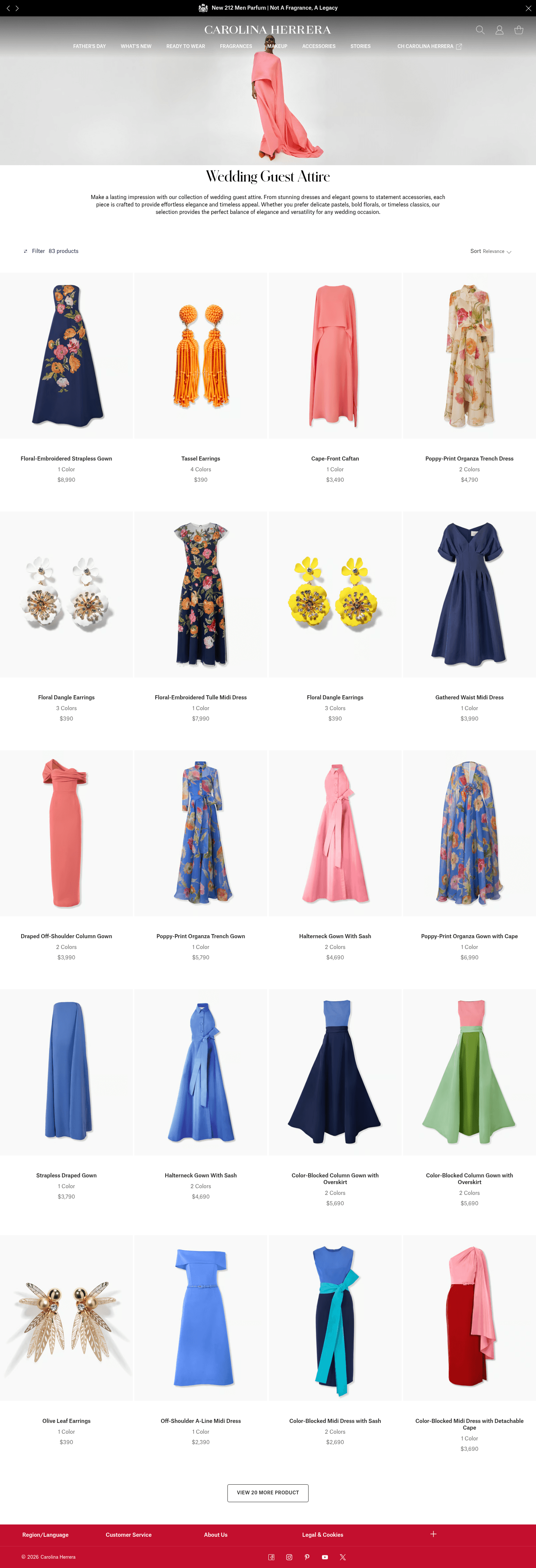 Carolina Herrera landing page